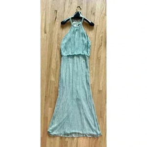 BHLDN Revolve Parker‎ Blue Sequin Long Evening Blouson Dress Gown size 8
